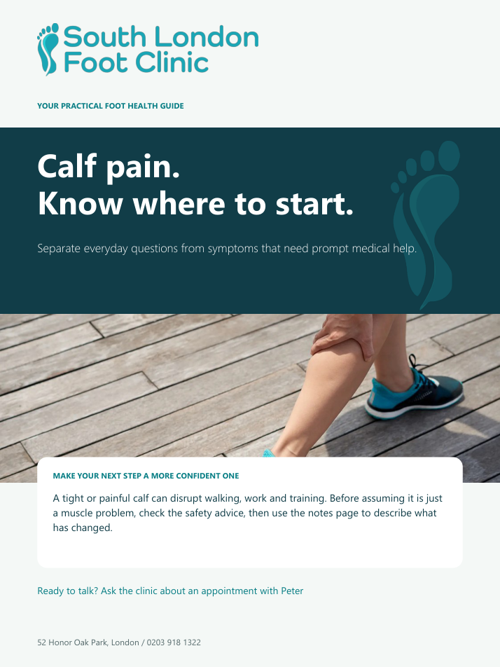 Calf pain guide cover